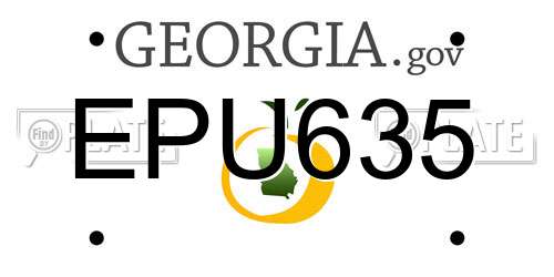 EPU635 Georgia License Plate