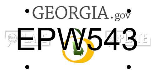 EPW543 Georgia License Plate
