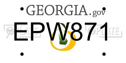 EPW871 Georgia License Plate