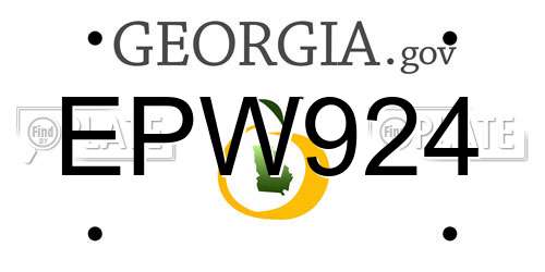 EPW924 Georgia License Plate