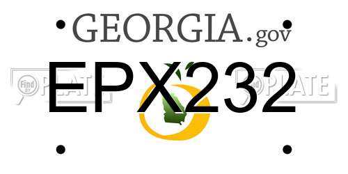 EPX232 Georgia License Plate