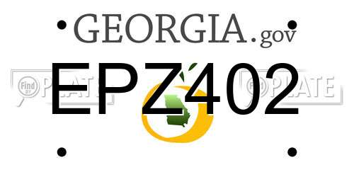 EPZ402 Georgia License Plate
