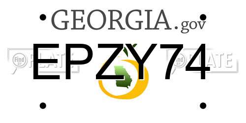EPZY74 Georgia License Plate