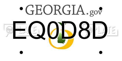 EQ0D8D Georgia License Plate
