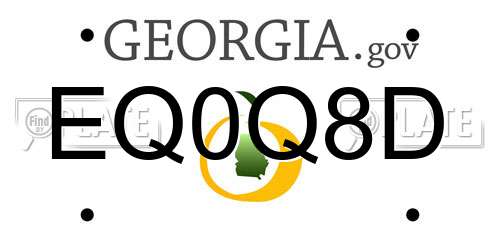 EQ0Q8D Georgia License Plate