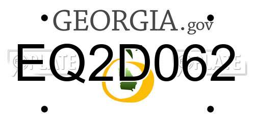 EQ2D062 Georgia License Plate