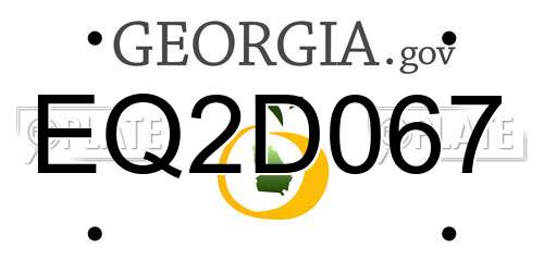 EQ2D067 Georgia License Plate