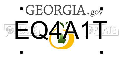 EQ4A1T Georgia License Plate