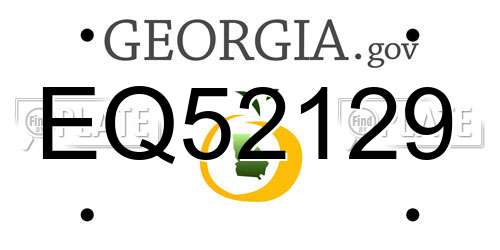 EQ52129 Georgia License Plate