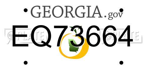 EQ73664 Georgia License Plate