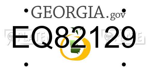 EQ82129 Georgia License Plate