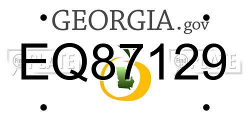 EQ87129 Georgia License Plate