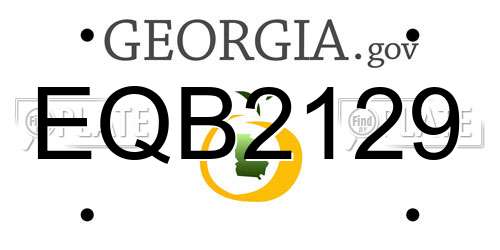 EQB2129 Georgia License Plate