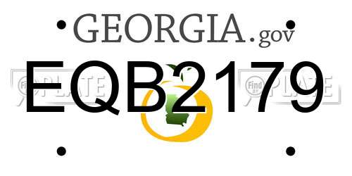 EQB2179 Georgia License Plate