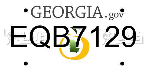 EQB7129 Georgia License Plate