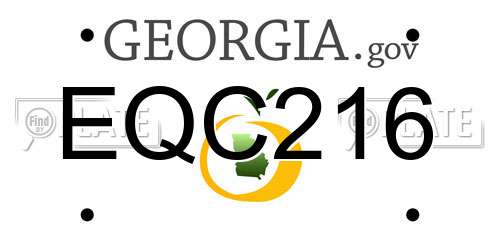EQC216 Georgia License Plate