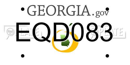 EQD083 Georgia License Plate
