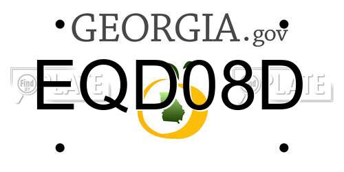 EQD08D Georgia License Plate