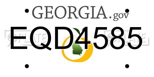 EQD4585 Georgia License Plate