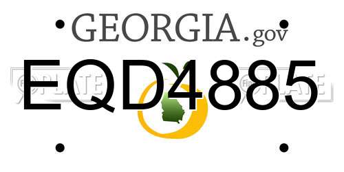 EQD4885 Georgia License Plate