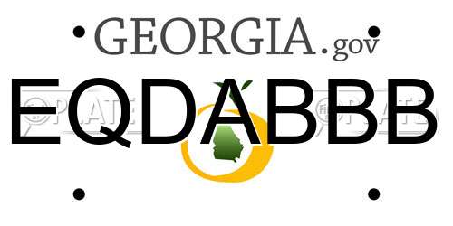 EQDABBB Georgia License Plate