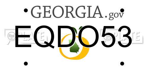 EQDO53 Georgia License Plate