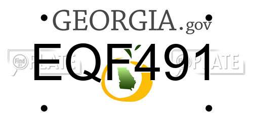 EQF491 Georgia License Plate