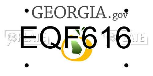 EQF616 Georgia License Plate