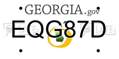 EQG87D Georgia License Plate