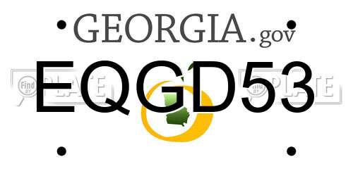 EQGD53 Georgia License Plate