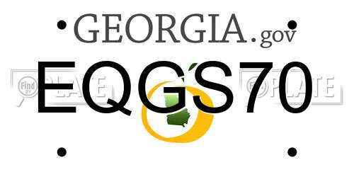EQGS70 Georgia License Plate
