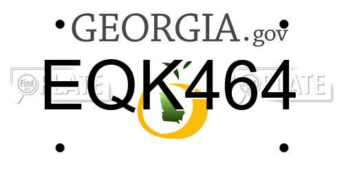 EQK464 Georgia License Plate
