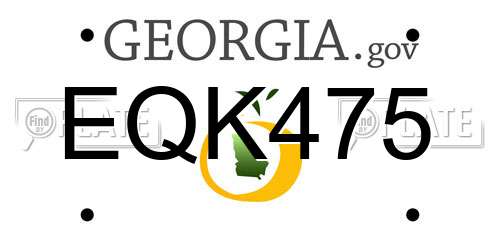 EQK475 Georgia License Plate