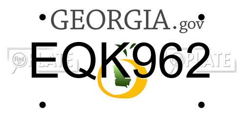 EQK962 Georgia License Plate