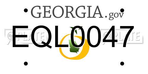 EQL0047 Georgia License Plate