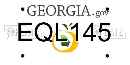 EQL145 Georgia License Plate