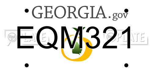 EQM321 Georgia License Plate