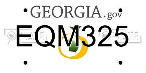 EQM325 Georgia License Plate
