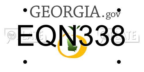 EQN338 Georgia License Plate