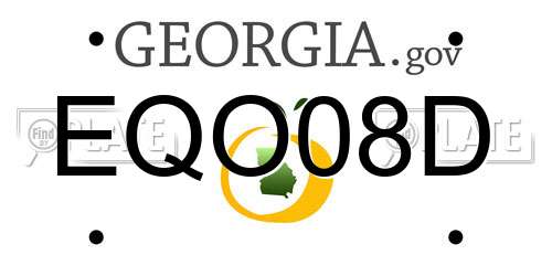 EQO08D Georgia License Plate