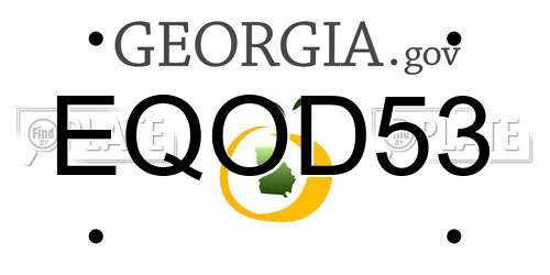EQOD53 Georgia License Plate
