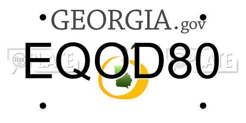 EQOD80 Georgia License Plate