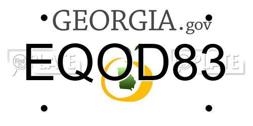 EQOD83 Georgia License Plate