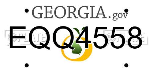 EQQ4558 Georgia License Plate