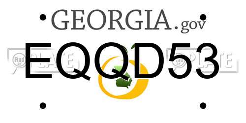 EQQD53 Georgia License Plate