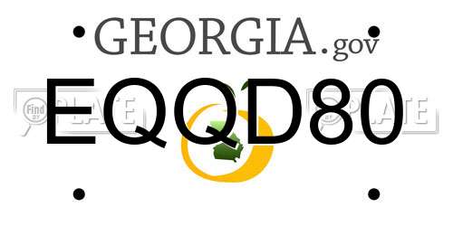 EQQD80 Georgia License Plate