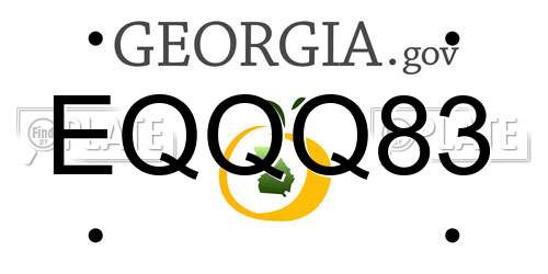 EQQQ83 Georgia License Plate