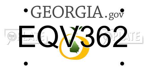 EQV362 Georgia License Plate