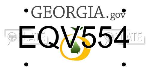 EQV554 Georgia License Plate