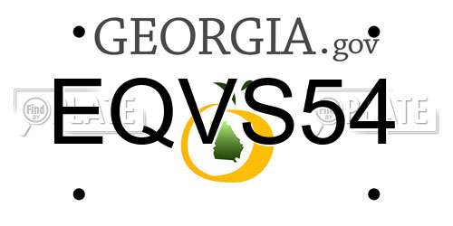 EQVS54 Georgia License Plate